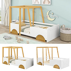 Avis KOMHTOM Lit Voiture Enfant 90x200 cm - Blanc