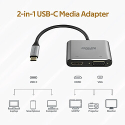 Promate Adaptateur USB-C HDMI VGA