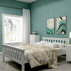 Avis KOMHTOM Lit Double Bois Massif 140x200 cm