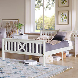 Avis KOMHTOM Blanc 140x200 cm Bois massif