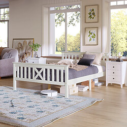 Acheter KOMHTOM Blanc 140x200 cm Bois massif