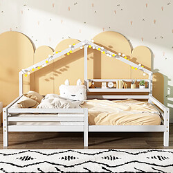 KOMHTOM Lit maison 90 x 200 cm - Blanc