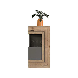 Bestmobilier Wexford - vitrine - gris et bois - 60x117 cm