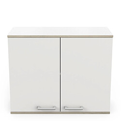 Dansmamaison Meuble haut de cuisine 78 cm Blanc/Chêne - MATBA