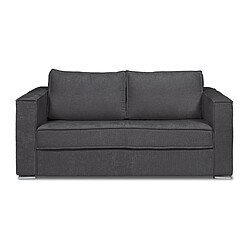 Vente-Unique Canapé 3 places convertible express en tissu texturé gris anthracite - Couchage à lattes larges 140 cm - Matelas 14 cm LORETO