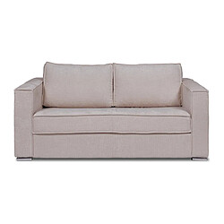 Vente-Unique Canapé 4 places convertible express en tissu texturé taupe - Couchage à lattes larges 160 cm - Matelas 14 cm LORETO