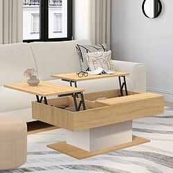Idmarket Market Table basse EDEN Bois et Blanc