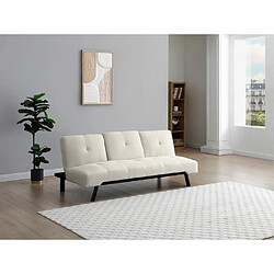 Vente-Unique Canapé convertible clic-clac en tissu avec dossier central rabattable beige PRAGUE II