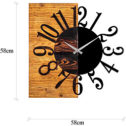 Hanah Home Horloge Clock Chiffres Bois Métal