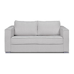 Vente-Unique Canapé 3 places convertible express en tissu texturé gris clair - Couchage 140 cm - Matelas 14 cm LORETO