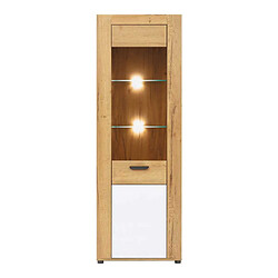 Dansmamaison Vitrine 1 porte blanc/bois clair