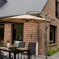 WILSA GARDEN Parasol rond 270 cm - Taupe