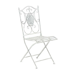 Decoshop26 Chaise de jardin pliante - Blanc