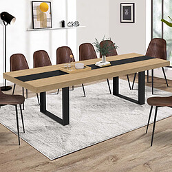 Idmarket MARKET Table PHOENIX extensible bois/noir