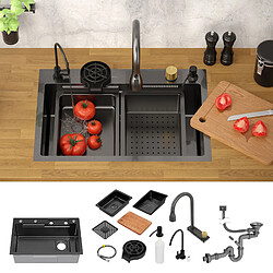 ML-Design Évier Cuisine Encasté Multifonctions 68x46 cm