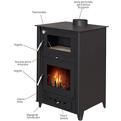 Interstoves Poêle à bois avec four Rosa 10 | Bûches 50cm -