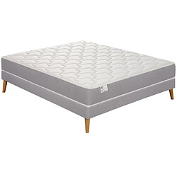 SIMMONS R-SW1 140x190 Ensemble literie 140x190 cm - Ressorts ensachés - Suspension Fullspring® - Sommier avec pieds bois