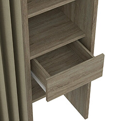 Idmarket Dressing extensible double MERYL 120/180 x 50 x 180 cm hêtre pas cher
