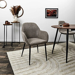 The Home Deco Factory Lot de 2 fauteuils en tissu côtelé DRAMMEN - Gris