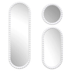 The Home Deco Factory Lot de 3 miroirs ronds et ovales - Blanc