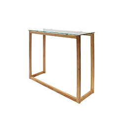 Acheter The Home Deco Factory Console en verre et bois - Marron et transparent