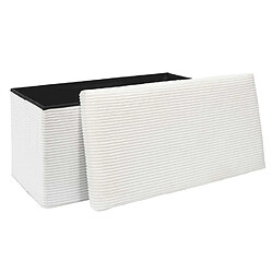 Avis The Home Deco Factory Banc de rangement pliable effet côtelé DRAMMEN - Beige