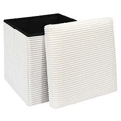 Avis The Home Deco Factory Pouf de rangement pliable effet côtelé - Beige