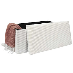 The Home Deco Factory Banc de rangement pliable effet côtelé DRAMMEN - Beige pas cher