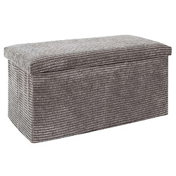 The Home Deco Factory Banc de rangement pliable effet côtelé DRAMMEN - Taupe