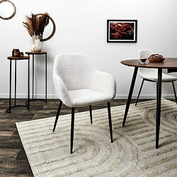 The Home Deco Factory Lot de 2 fauteuils en tissu côtelé DRAMMEN - Beige