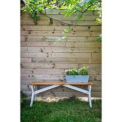 Avis Jardinière rectangulaire plastique - Bleu et gris