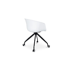 ICONIK INTERIOR Chaise de bureau avec accoudoirs - Chaise de bureau avec roulettes - Guy - Joan Orange pas cher