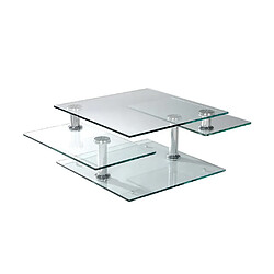 INSIDE 75 Table Basse MOVING - Verre Transparent