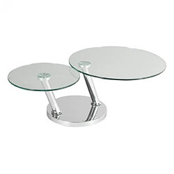 Inside 75 Table basse ronde en verre - Transparent