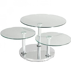 Inside 75 Table basse ronde 3 plateaux - Argent