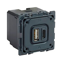 Legrand Céliane 067465 Chargeur USB double encastré - Type A et Type C - 230 V - IP40 - 3 A - Compatible Céliane