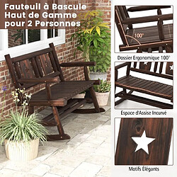 Banc à bascule helloshop26 - 111 cm Bois Carbonisé