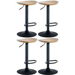 Decoshop26 Lot de 4 tabourets de bar pivotants - Marron