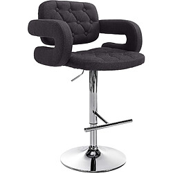 Decoshop26 Tabouret de bar capitonné - Noir
