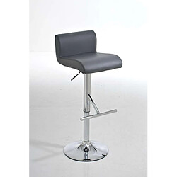 Decoshop26 Tabouret de bar x1 chaises haute généreusement rembourrés en métal chromé et PVC gris 10_0004575