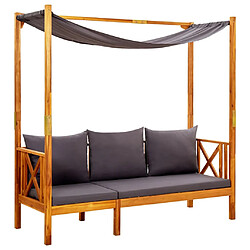 Banc de jardin avec Auvent helloshop26 - 179 cm Bois d'Acacia