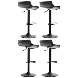 Decoshop26 Tabourets de bar x4 - Noir