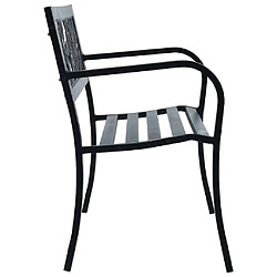 Banc de jardin helloshop26 - 125 cm Acier Noir