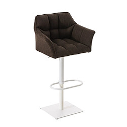 Decoshop26 Tabouret de bar tissu - Blanc