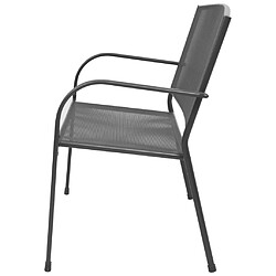 Banc de jardin helloshop26 - 108 cm Acier Anthracite