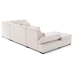 Lisa Design Vermont - canapé panoramique d'angle droit 7 places en velours côtelé pas cher