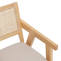 Avis Atmosphera Fauteuil de table en bois et cannage KOLIA - Beige