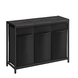 Acaza panier à linge 3 compartiments - Noir