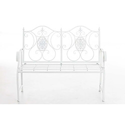 Decoshop26 Banc de jardin métal - 116 cm Blanc