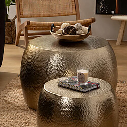 Atmosphera Duo de tables basses en métal ISSAM - Doré